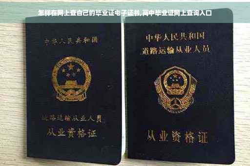 怎样在网上查自己的毕业证电子证书,高中毕业证网上查询入口