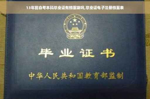 13年前自考本科毕业证有档案袋吗,毕业证电子注册档案表