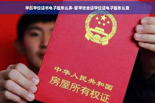 学历学位证书电子版怎么弄-留学毕业证学位证电子版怎么查