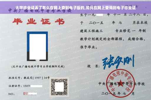 大学毕业证丢了怎么在网上查到电子版的,如何在网上查询到电子毕业证