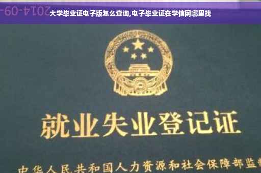 大学毕业证电子版怎么查询,电子毕业证在学信网哪里找