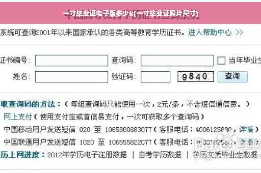 一寸毕业证电子版多少k(一寸毕业证照片尺寸)