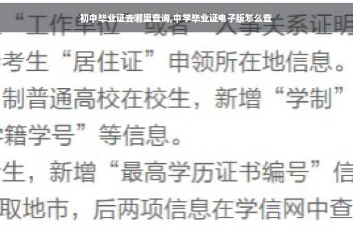 初中毕业证去哪里查询,中学毕业证电子版怎么查