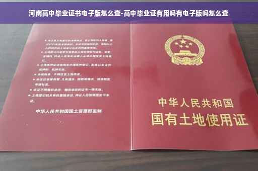 河南高中毕业证书电子版怎么查-高中毕业证有用吗有电子版吗怎么查