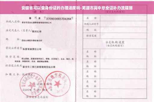 安徽省可以查身份证的办理进度吗-芜湖市高中毕业证补办流程图