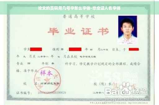 论文的页码用几号字怎么字体-毕业证人名字体