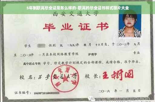 5年制职高毕业证是怎么样的-职高的毕业证书样式图片大全