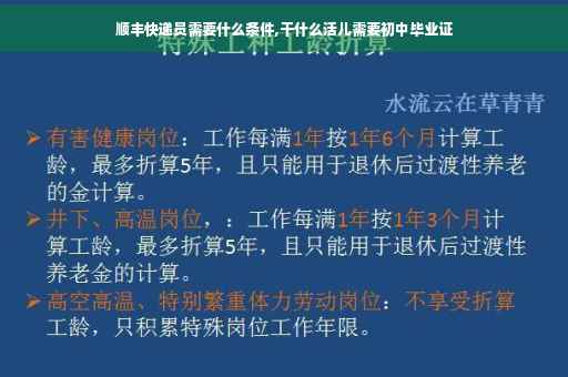 顺丰快递员需要什么条件,干什么活儿需要初中毕业证