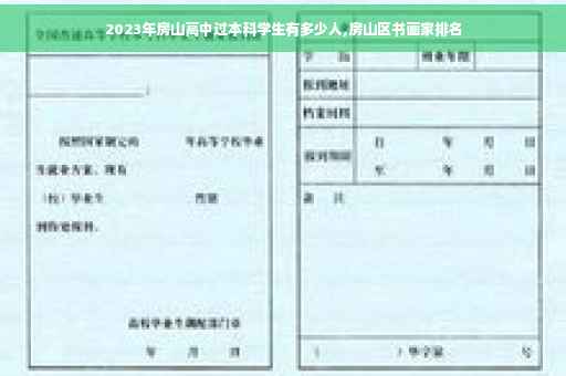 2023年房山高中过本科学生有多少人,房山区书画家排名