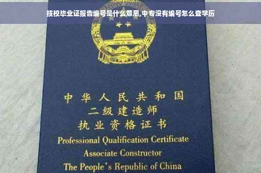 技校毕业证报告编号是什么意思,中专没有编号怎么查学历