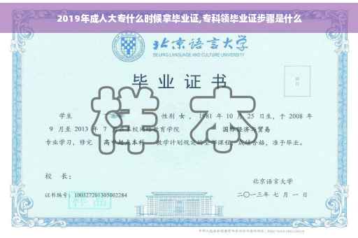 2019年成人大专什么时候拿毕业证,专科领毕业证步骤是什么