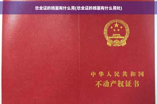 毕业证的档案有什么用(毕业证的档案有什么用处)