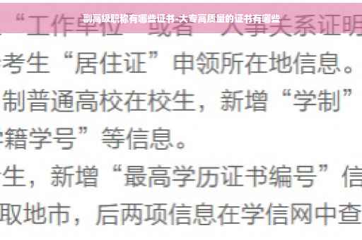 副高级职称有哪些证书-大专高质量的证书有哪些