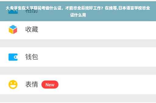 大专学生在大学期间考些什么证，才能毕业后找好工作？在线等,日本语言学校毕业证什么用