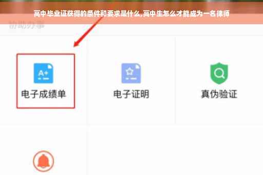 高中毕业证获得的条件和要求是什么,高中生怎么才能成为一名律师