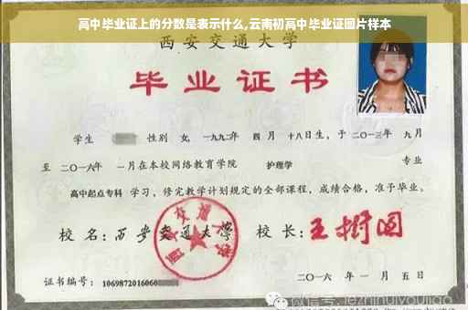 高中毕业证上的分数是表示什么,云南初高中毕业证图片样本
