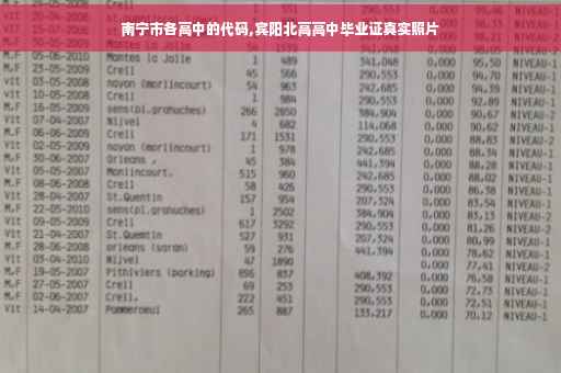 南宁市各高中的代码,宾阳北高高中毕业证真实照片