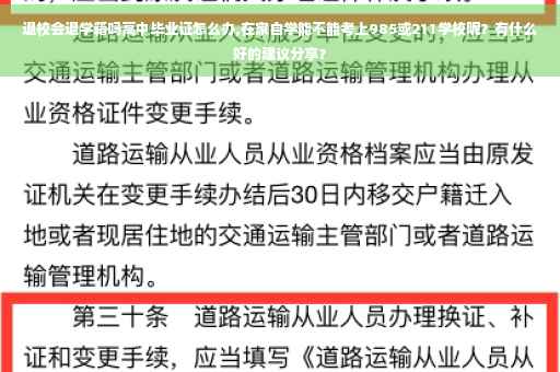 退校会退学籍吗高中毕业证怎么办,在家自学能不能考上985或211学校呢？有什么好的建议分享？
