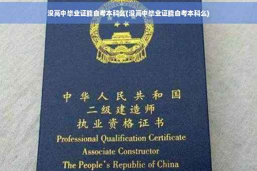 没高中毕业证能自考本科么(没高中毕业证能自考本科么)