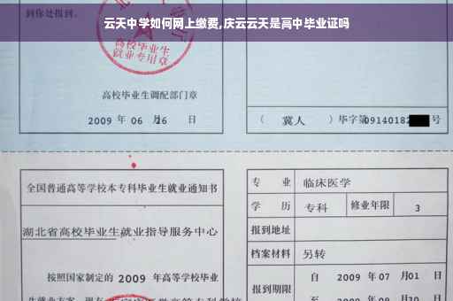 云天中学如何网上缴费,庆云云天是高中毕业证吗