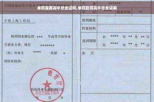 单招需要高中毕业证吗,单招能得高中毕业证嘛