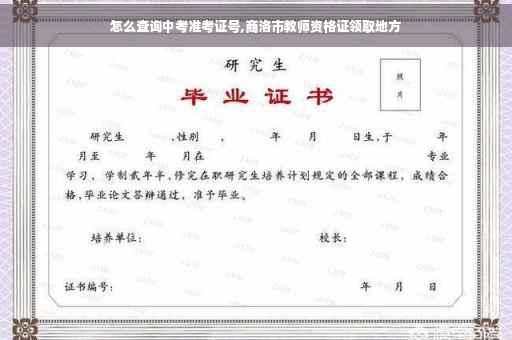 怎么查询中考准考证号,商洛市教师资格证领取地方