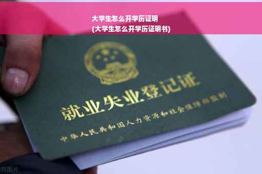 大学生怎么开学历证明
(大学生怎么开学历证明书)