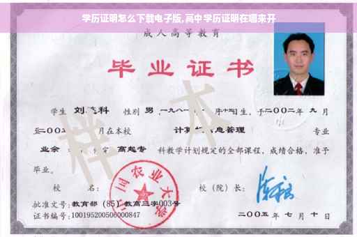 学历证明怎么下载电子版,高中学历证明在哪来开
