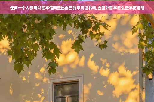 任何一个人都可以在学信网查出自己的学历证书吗,去国外留学怎么查学历证明
