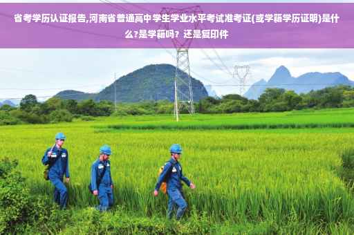 省考学历认证报告,河南省普通高中学生学业水平考试准考证(或学籍学历证明)是什么?是学籍吗？还是复印件