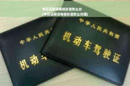 学历证明没有校长章怎么办
(学历证明没有校长章怎么办理)