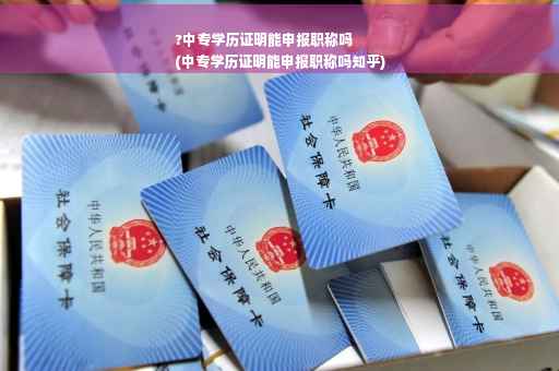 ?中专学历证明能申报职称吗
(中专学历证明能申报职称吗知乎)