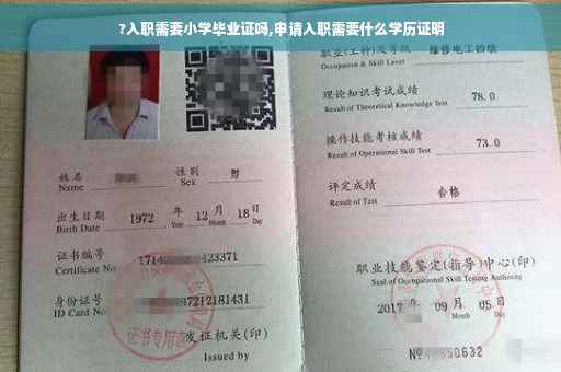 ?入职需要小学毕业证吗,申请入职需要什么学历证明
