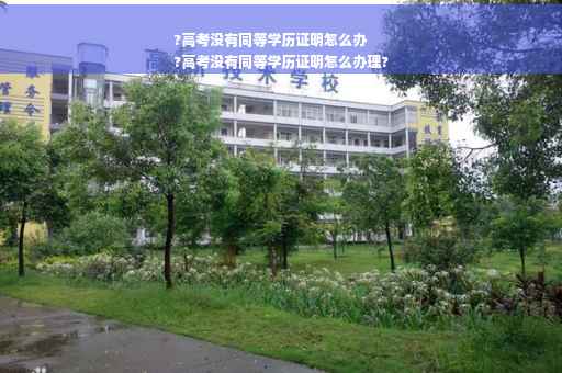 ?高考没有同等学历证明怎么办
?高考没有同等学历证明怎么办理?
