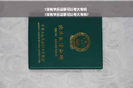 ?没有学历证明可以考大专吗
?没有学历证明可以考大专吗?