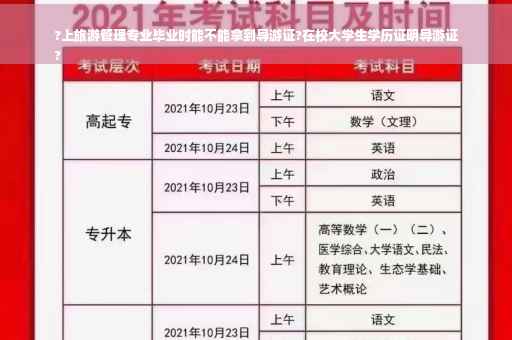 ?上旅游管理专业毕业时能不能拿到导游证?在校大学生学历证明导游证
?