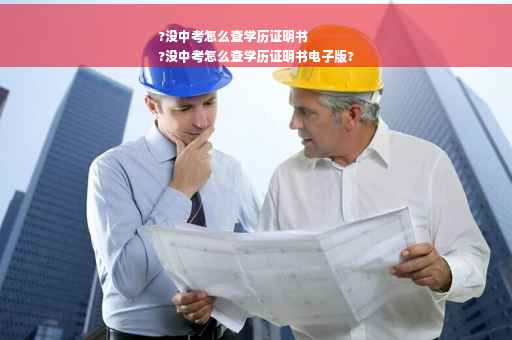 ?没中考怎么查学历证明书
?没中考怎么查学历证明书电子版?