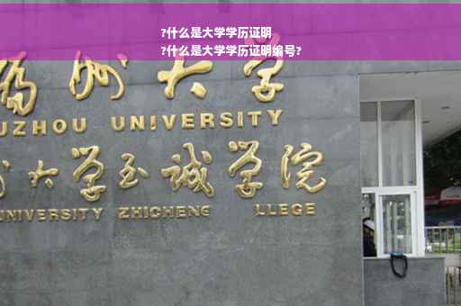 ?什么是大学学历证明
?什么是大学学历证明编号?