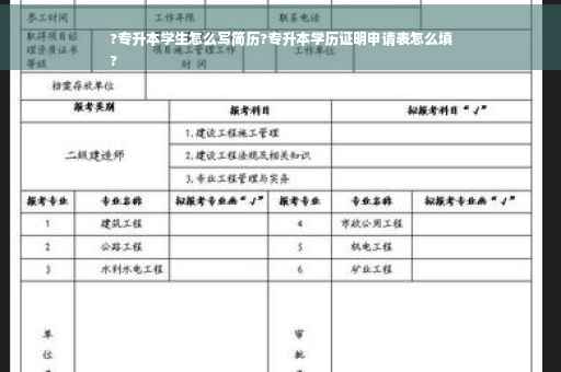 ?专升本学生怎么写简历?专升本学历证明申请表怎么填
?