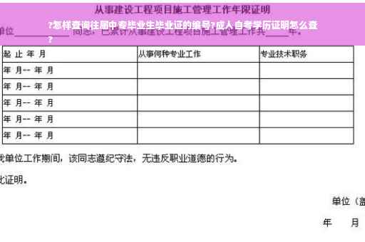 ?怎样查询往届中专毕业生毕业证的编号?成人自考学历证明怎么查
?
