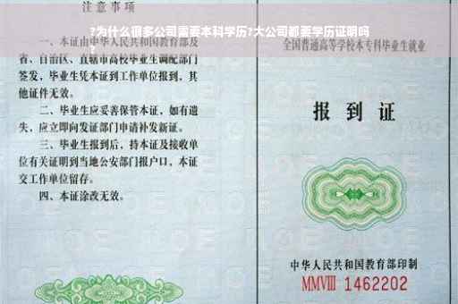 ?为什么很多公司需要本科学历?大公司都要学历证明吗
?