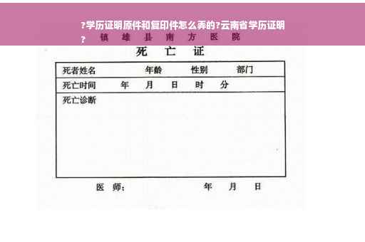 ?学历证明原件和复印件怎么弄的?云南省学历证明
?