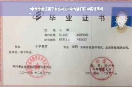 ?中专毕业证丢了怎么补办?中专能打印学历证明吗
?