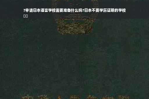 ?申请日本语言学校需要准备什么吗?日本不要学历证明的学校
⚡️