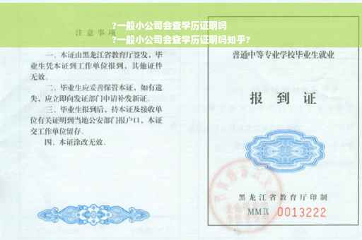 ?一般小公司会查学历证明吗
?一般小公司会查学历证明吗知乎?