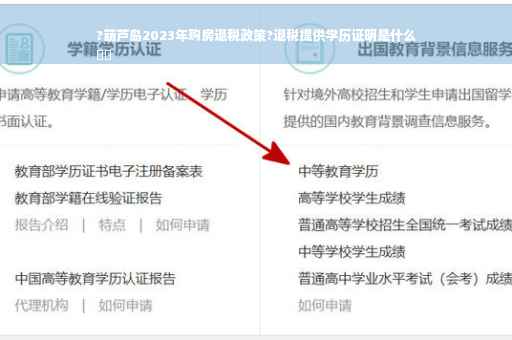 ?葫芦岛2023年购房退税政策?退税提供学历证明是什么
⚡️