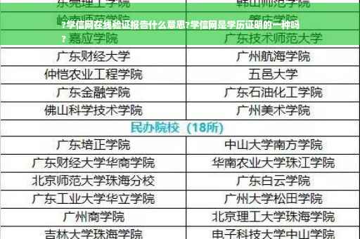 ?学信网在线验证报告什么意思?学信网是学历证明的一种吗
?