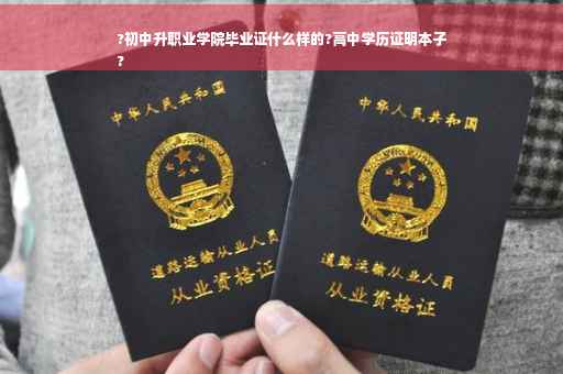 ?初中升职业学院毕业证什么样的?高中学历证明本子
?