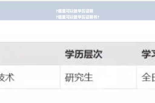 ?哪里可以做学历证明
?哪里可以做学历证明书?