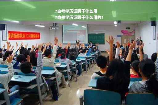 ?自考学历证明干什么用
?自考学历证明干什么用的?